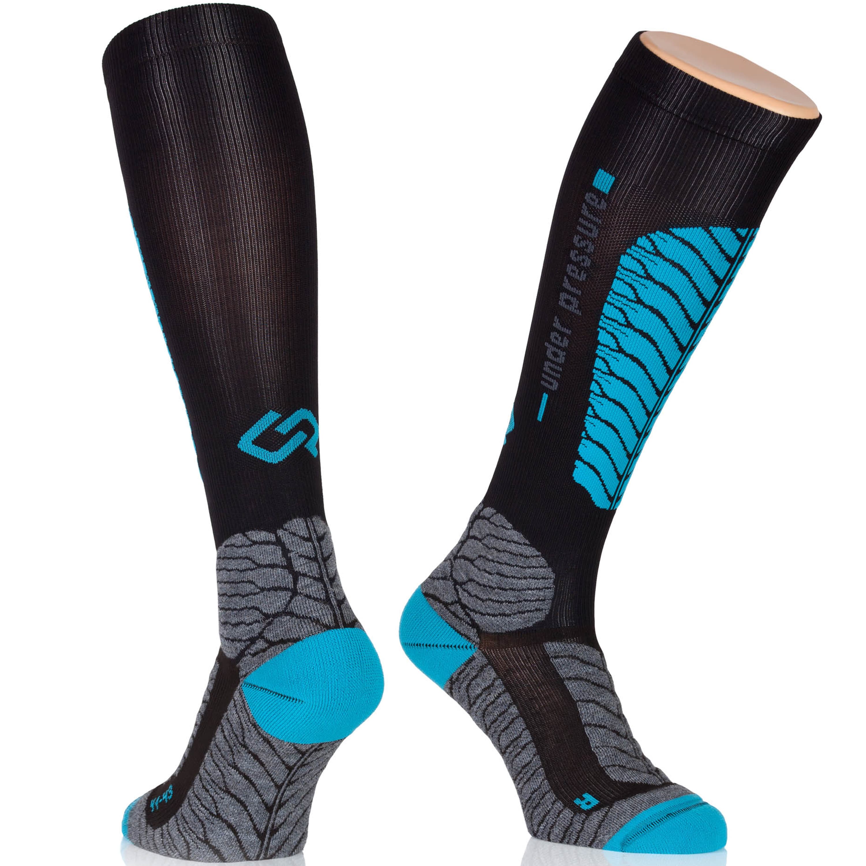 UNDER PRESSURE Ice Touring | Kompressionsstrumpf (1 Paar) 44-46 (Wade: 32-44cm) / petrol