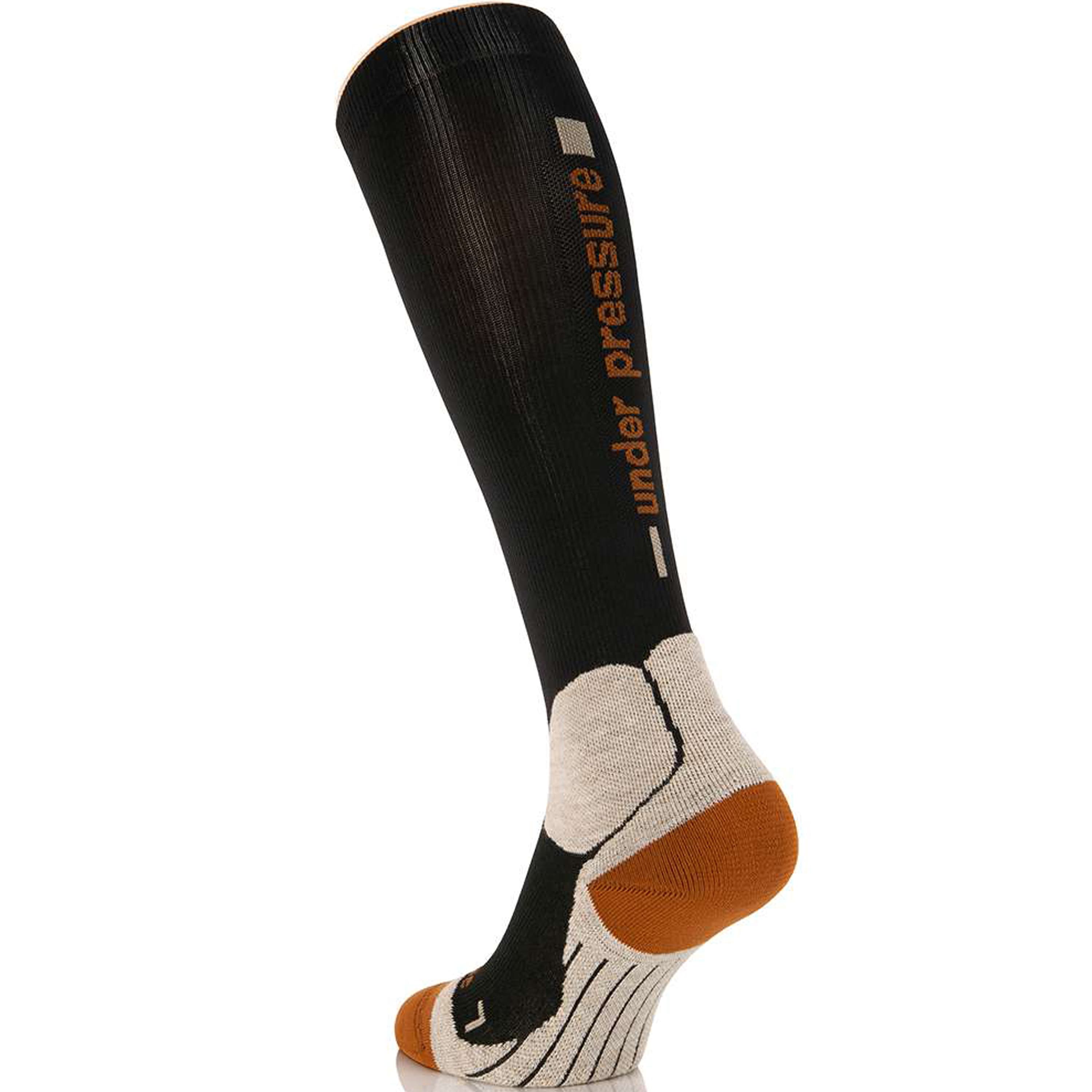 UNDER PRESSURE Trekking | Kompressionsstrumpf (1 Paar) 43-46 (Wade: 32-44cm) / braun