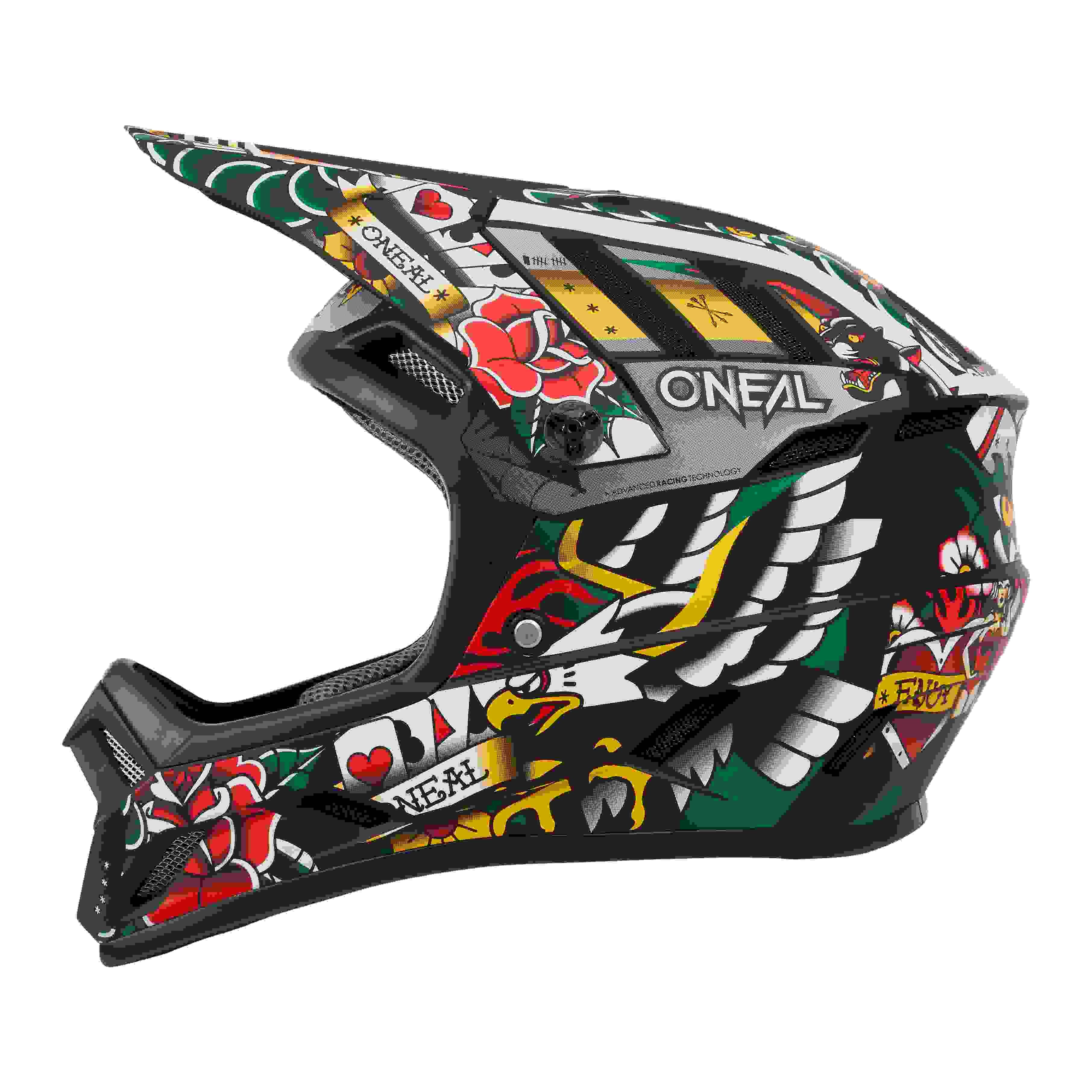 O' Neal Backflip Inked DH Fahrrad Helm schwarz/gelb/rot 2026 Oneal M (57-58cm)